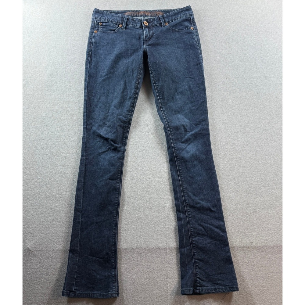 Express Jeans Womens Size 4 Dark Wash Low Rise Barely Bootcut Denim 30x33.5